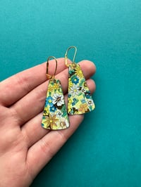 Image 1 of Retro Floral Vintage Tin Earrings