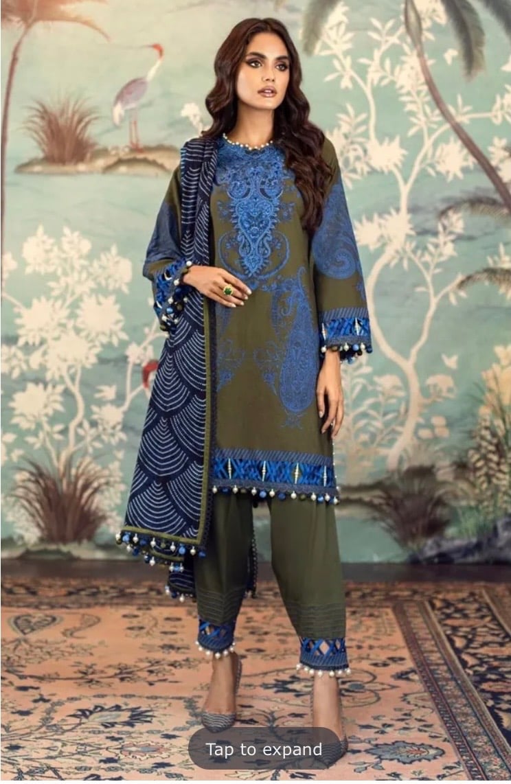 Sana Safinaz Green and Blue