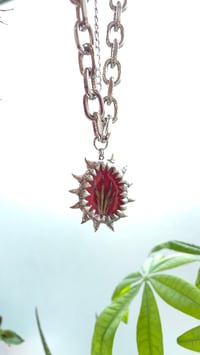Image 2 of Rabbit claw red statement necklace