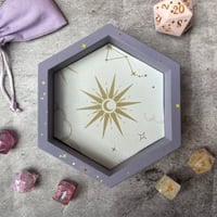 Image 1 of Small Indigo Celestial Hexagon Dice Tray