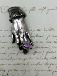 Image 4 of Magnifique bague en argent massif 800 poinçonné, améthyste, début 1900