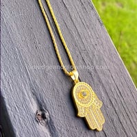 Image 6 of NEW* Rhinestone Hamsa With Evil Eye Necklace