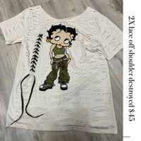 2x Betty off shoulder lace destroyed Cream/G 