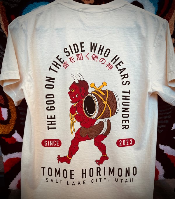 Image of Raijin Tomoe Tattoo shop shirt 2025