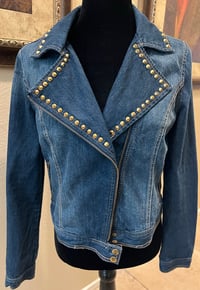 Image 2 of Vintage Blue Denim Jean Jacket Studs Prince Purple Rain