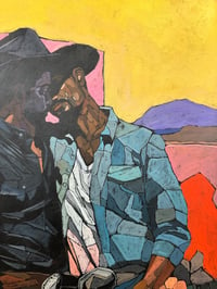 Image 3 of Kiss Me Cowboy - 26x32" Acrylic On Canvas