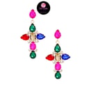 Multicolored Cross Earrings