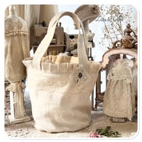 Image 1 of Handmade vintage lace Bucket tote bag