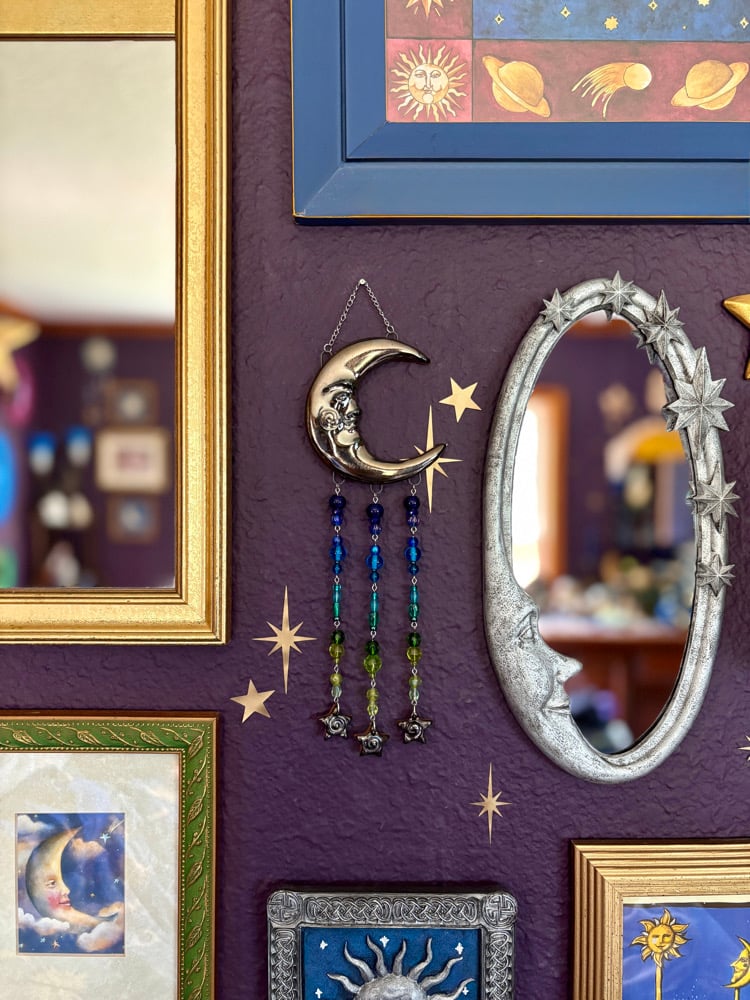 Image of  Beaded Moon Wall Hanging #5