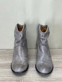 Image 2 of Montana West taupe grayish color crop leather booties 