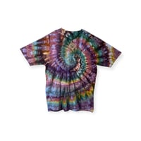 Image 1 of 3XL Adult Combed Cotton Tee in Deep Spiral Ice Dye