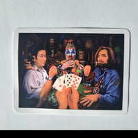 Image 1 of "Dogs Playing Poker" Print Infamous Killers Playing Poker With YOU! - DIE CUT Glossy Finish Sticker