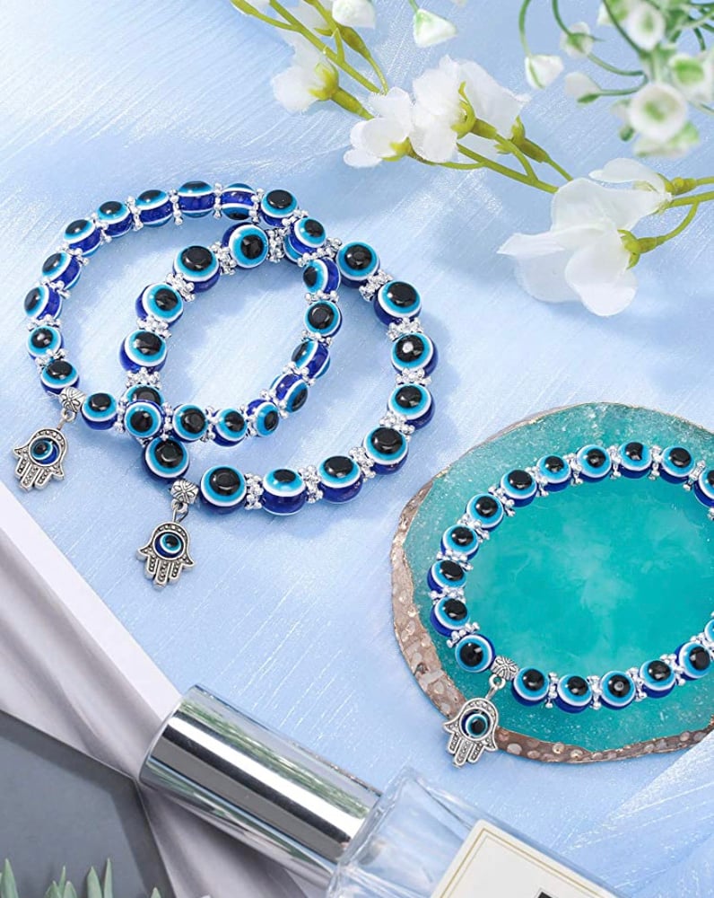 Image of Blue Evil Eye Bracelet for Protection 8mm 10mm