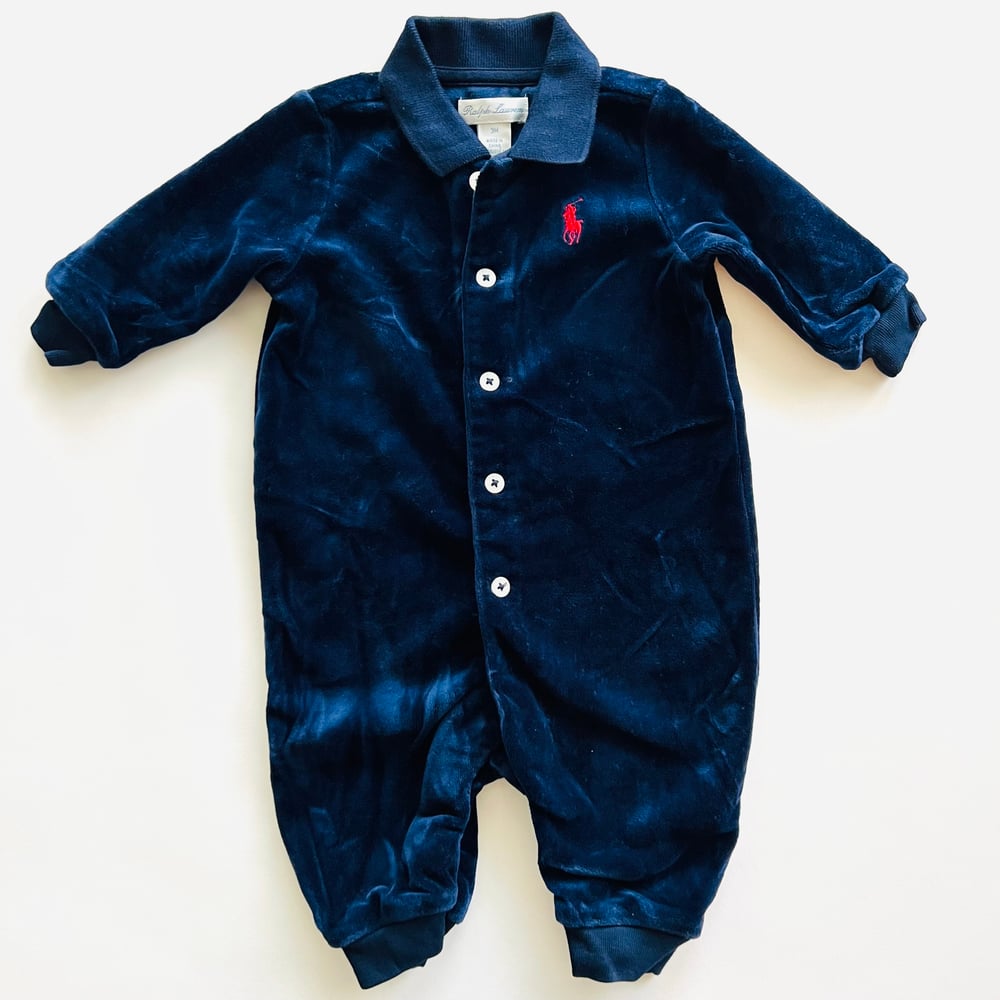 Image of RALPH LAUREN VELVET LUX ONESIE size 3M