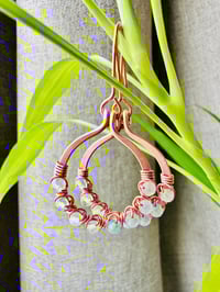 Image 1 of Aquamarine (Copper) Small Hoop Earrings