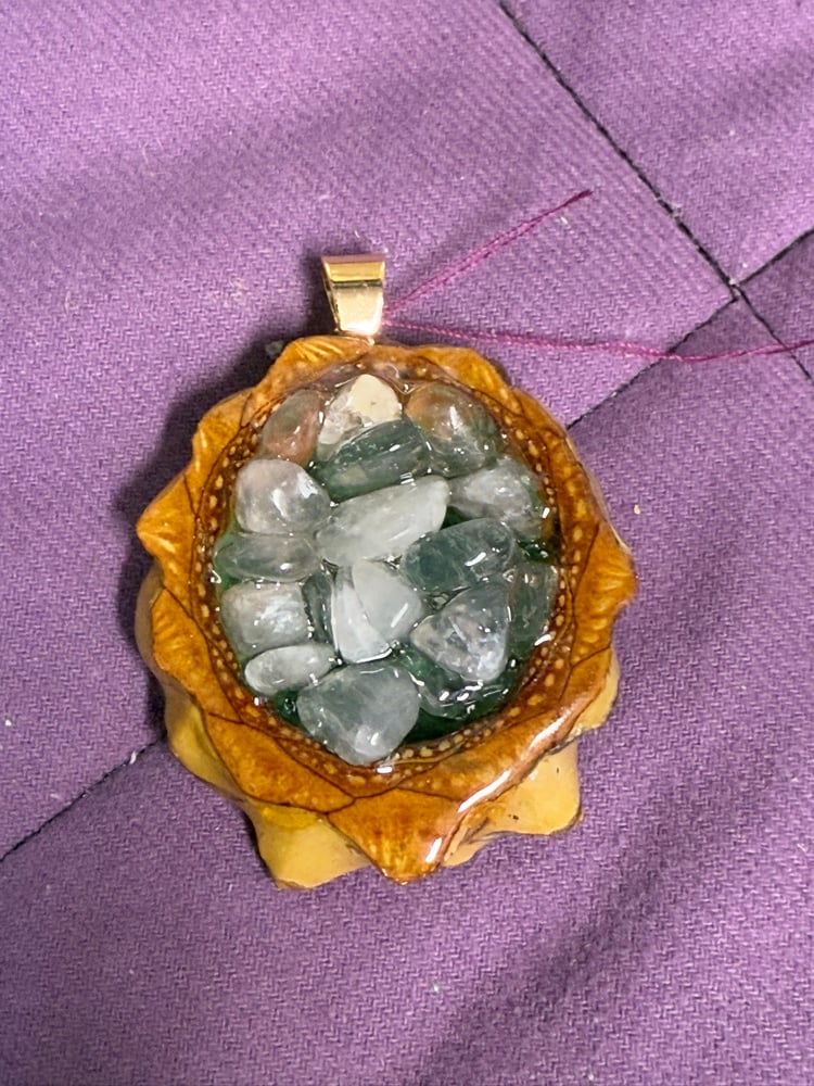 Image of Crystal Chip Pinecone Charm | Handmade PNW Resin Jewelry | #96