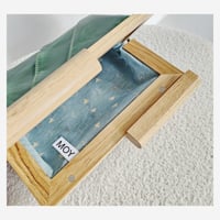 Image 3 of Emeral Green Leather & Timber Clutch 