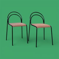 Image 1 of Paire de chaises italiennes métal noir 