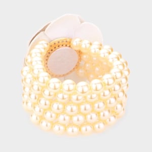 Image of CREAM PEARL STRETCH BRACELET