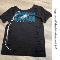 Large Eagle black lace off shoulder destroyed