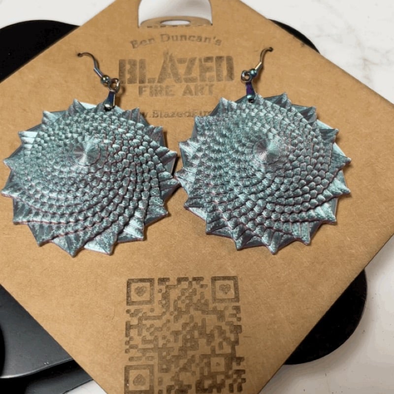 Image of Golden Spiral Earrings 