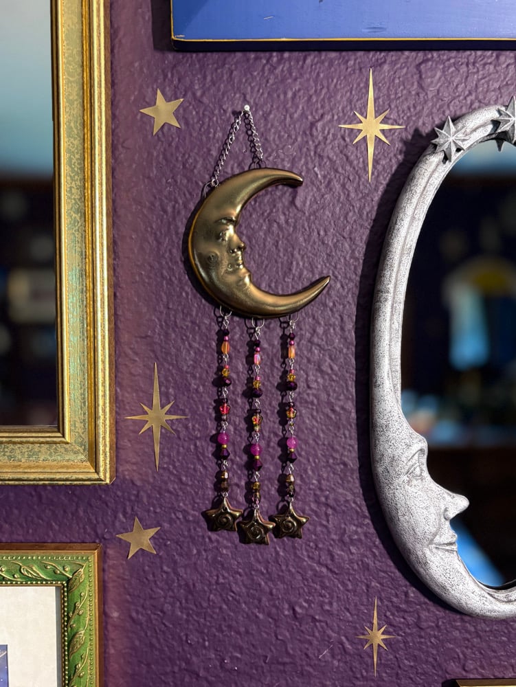 Image of  Beaded Moon Wall Hanging #5 (discounted)