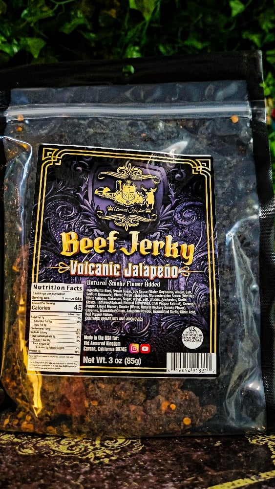 ๐The Armored Kingdom Volcanic Jalapeรฑo Beef Jerky ๐๐ถ๐