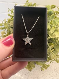 Sterling Silver Hammered Star Necklace