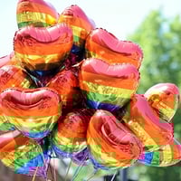 Image 5 of 10pcs, Rainbow Hearts LGBT Pride Day Decor - Colorful Party Balloons and Supplies for Celebrating Di