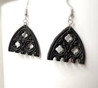 Image 3 of Cathedral Window Earrings. // Matte Version 