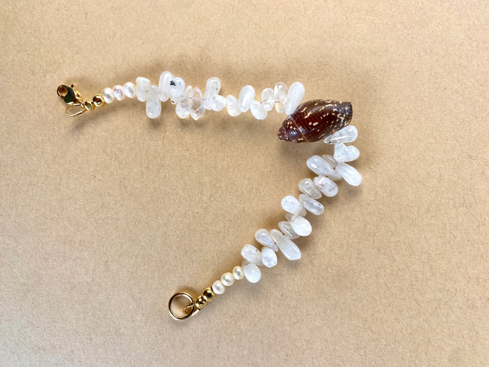 Image of Moonstone shell bracelet