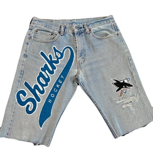 Image of San Jose Sharks NHL Denim Shorts