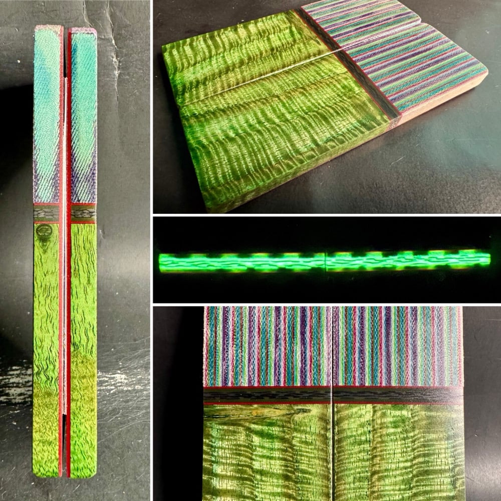 Image of G-carta & Curly Narra GLOW Segmented Knife Scales
