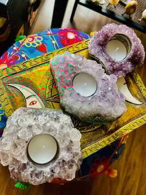 Image of Amethyst candle holder 