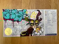 Image 3 of Limited 1 of 1 Hand Painted on Tube Map 28cm by 18cm Cheo Character and Cheo Bee Signed and Stamped