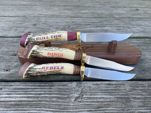 Image of Bama, Ole Miss, Georgia 7” skinner w/sheath