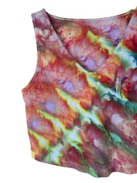 Image 4 of S Crop Fitted V Tank in Bold Tones Ice Dye