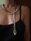 1920 Turkish trench art hand beaded snake wrap around necklace