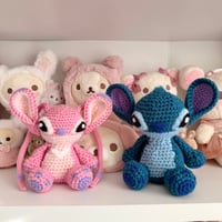 Image 1 of Blue/ Pink Alien Crochet Amigurumi