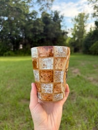 Image 8 of Golden checkered Bronc to go mug