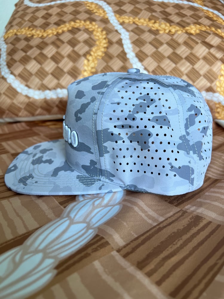 Image of WAIMĀNALO SnapBack hat (white camo)