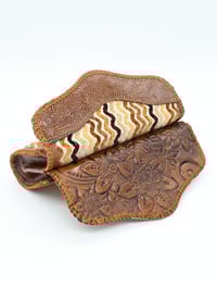 Image 13 of Syrian Leather Clutch Bags Gold/Brown Print