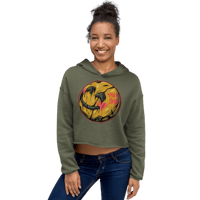 Image 3 of FAKE SMILE PRINTED CROP HOODIE