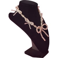 Image 2 of Faux Pearl Bow Necklace 