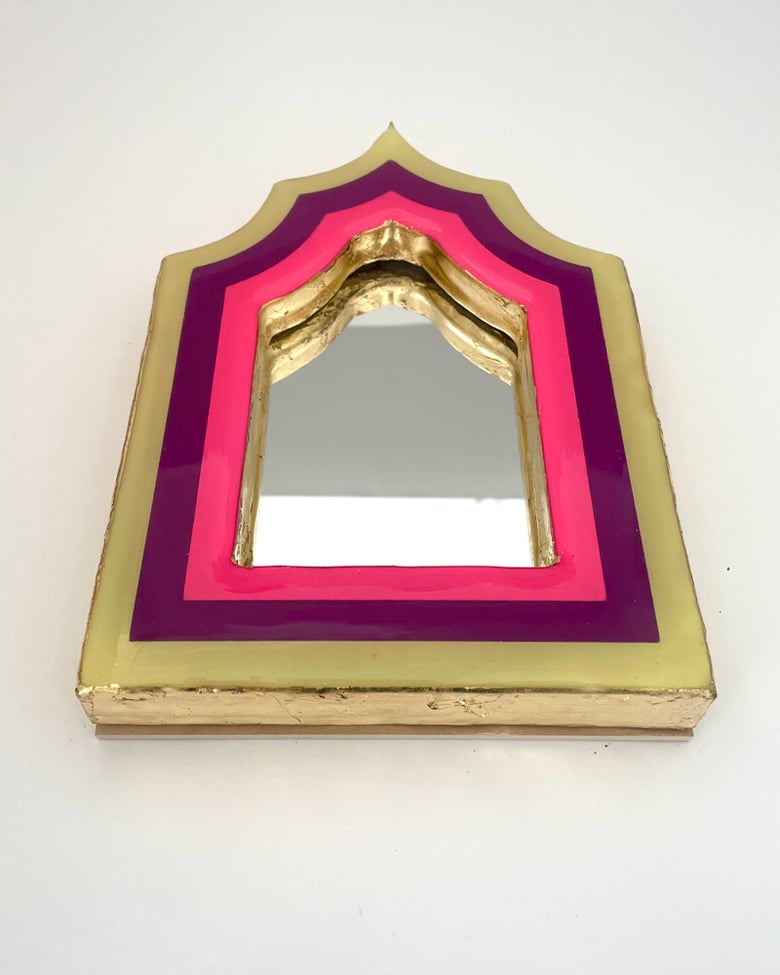 Image of Modernist Mirror Pastel Yellow/Pink/Purple