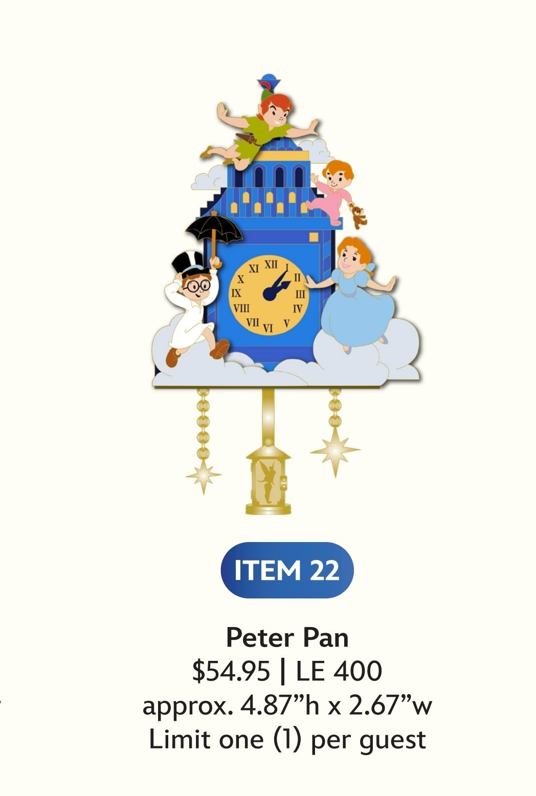 Image of Peter pan cuckoo clock pin le 400