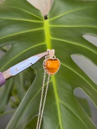 Image 2 of Silver Tigers Eye Heart Crystal Necklace