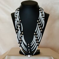 Image 1 of 5 strand Dentalium & Pink Pearl Necklace