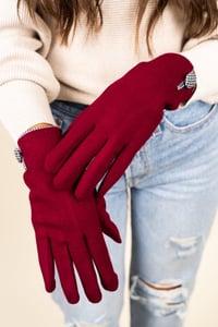 Hoyndstooth Smart Gloves- Burgundy