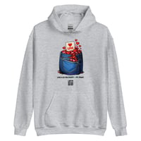 Image 2 of LOVEDCGOGO "LOVE IS IN THE POCKET" Go-Go Valentines Edition Unisex Hoodie (see color options)